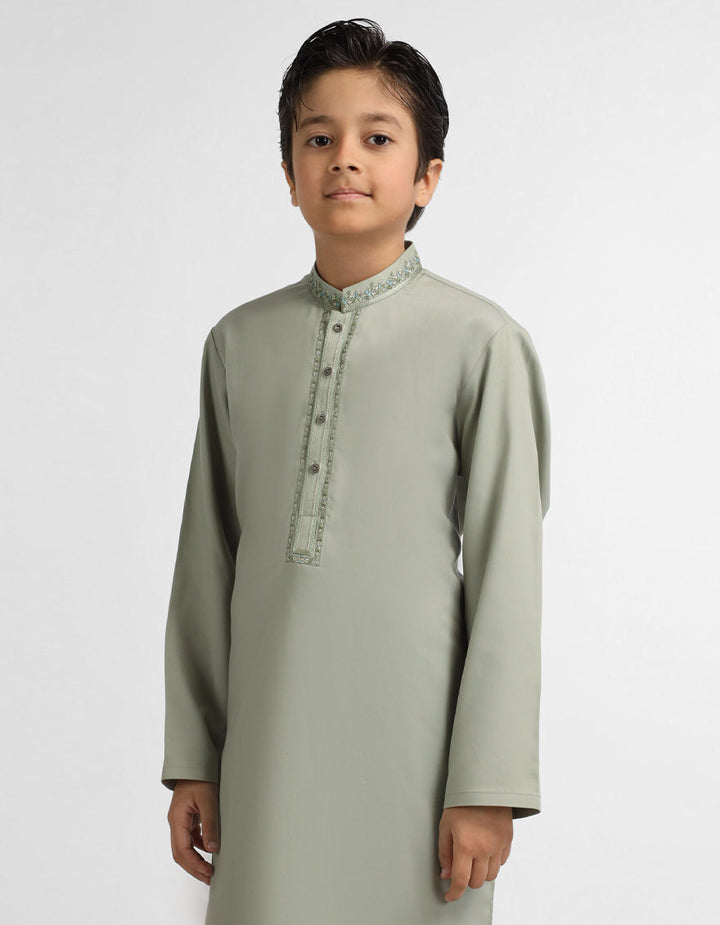 Blended Light Green Kurta Trouser - J. Junaid Jamshed