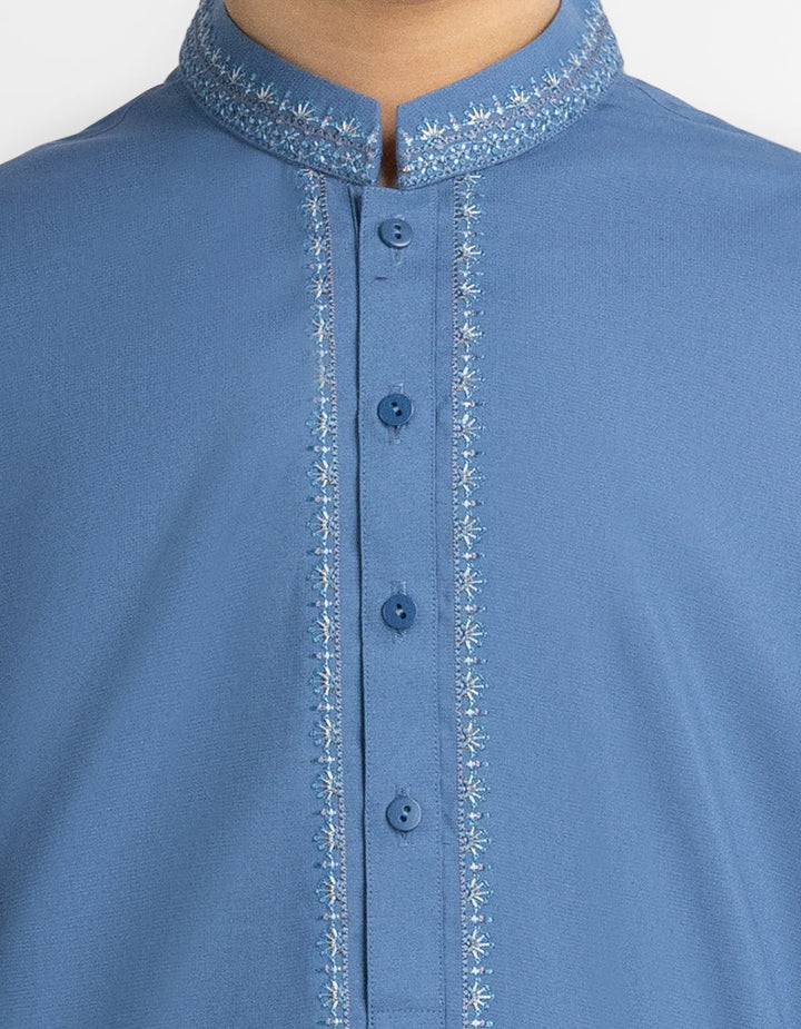 Blended Blue Kurta Trouser - J. Junaid Jamshed