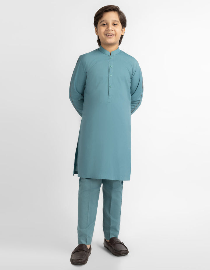 Blended Sea Green Kurta Trouser - J. Junaid Jamshed