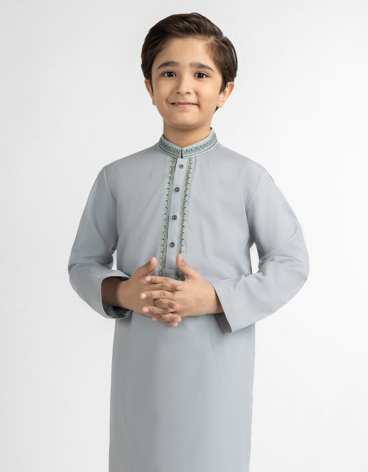 Blended Light Grey Kurta Trouser - J. Junaid Jamshed