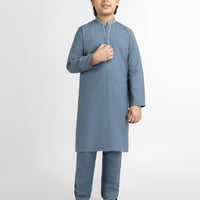 Blended Slate Grey Kurta Trouser - J. Junaid Jamshed