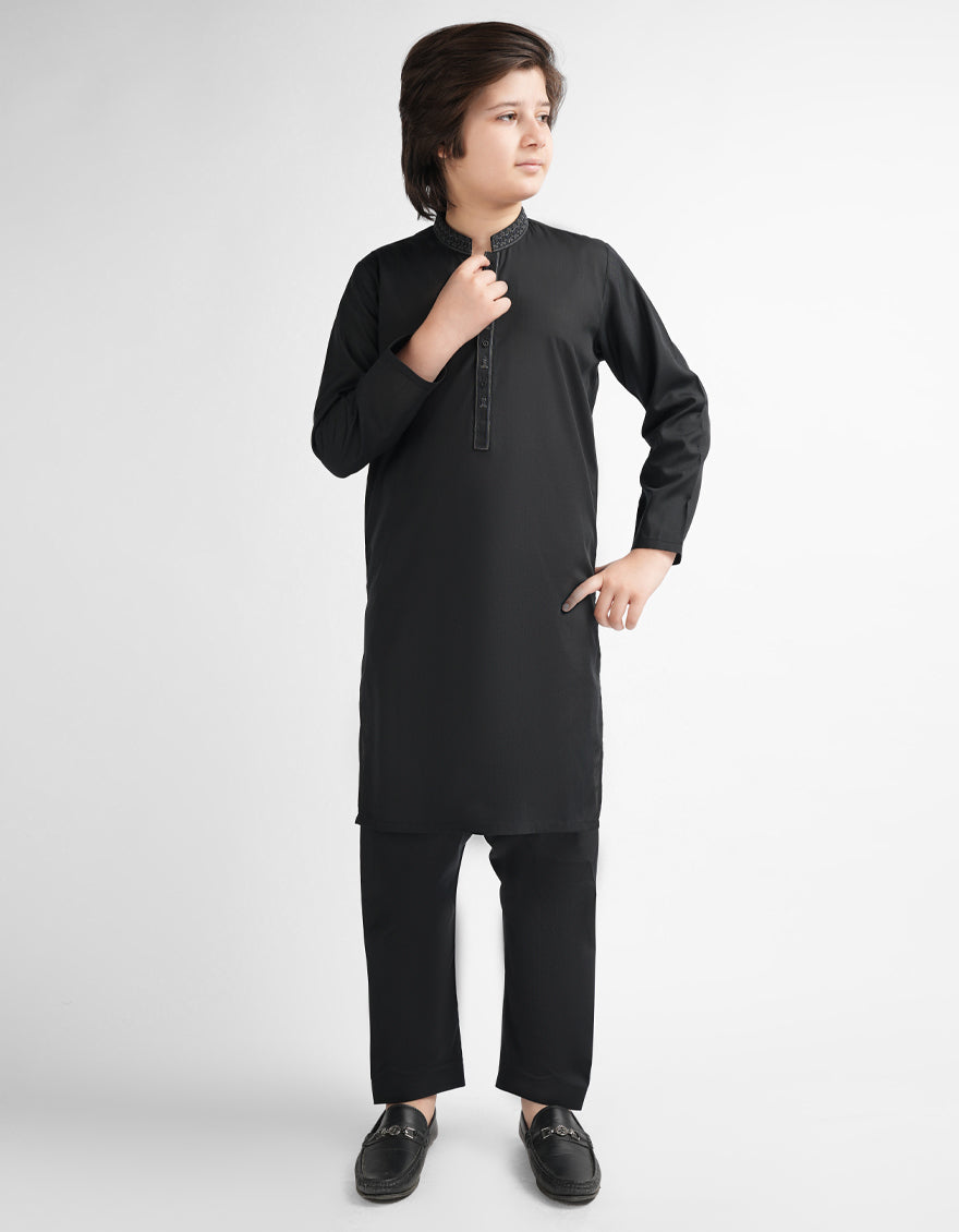Polyester Black Kurta Trouser - J. Junaid Jamshed