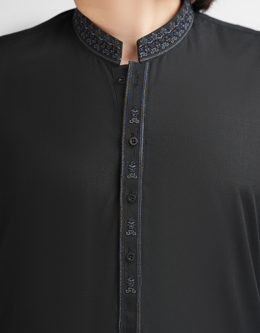 Polyester Black Kurta Trouser - J. Junaid Jamshed