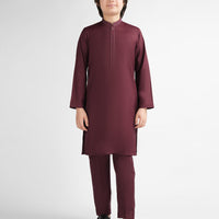 Blended Maroon Kurta Trouser - J. Junaid Jamshed