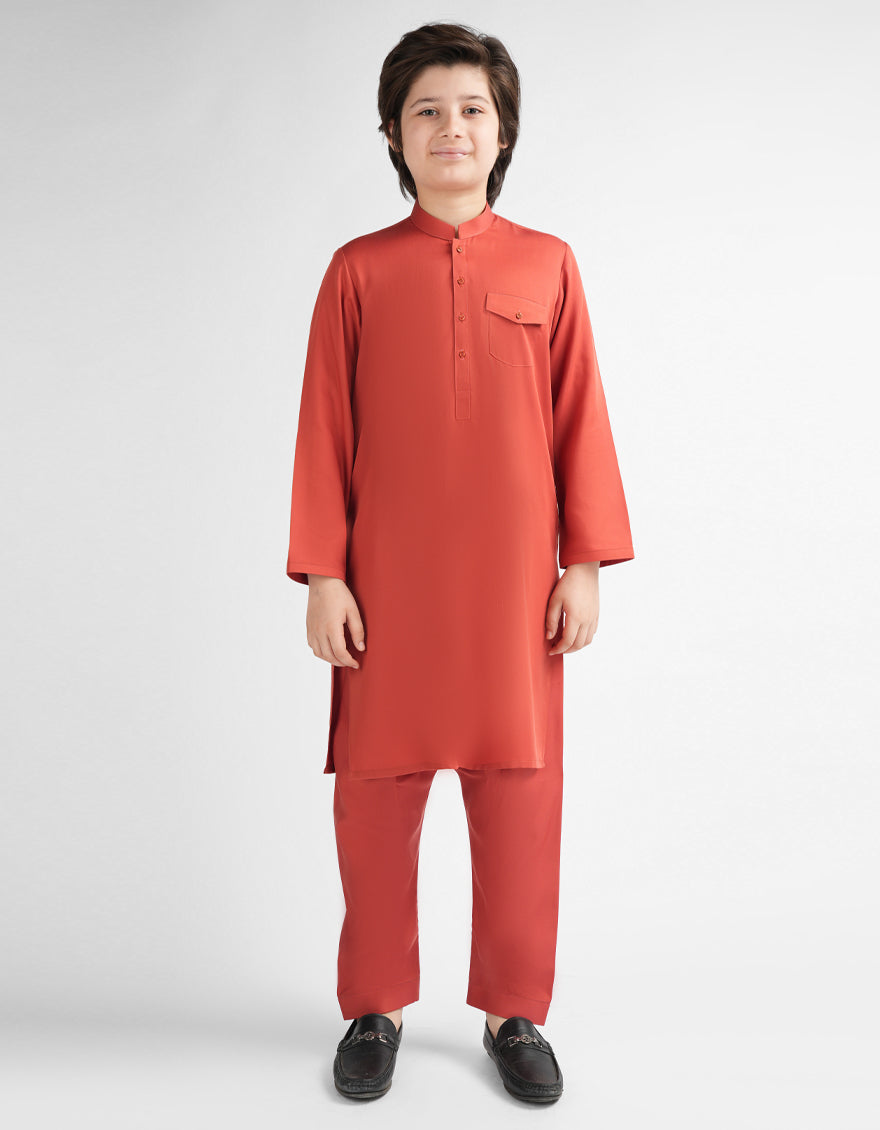 Blended Orange Kurta Trouser - J. Junaid Jamshed