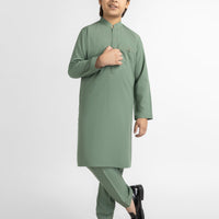 Blended Sea Green Kurta Trouser - J. Junaid Jamshed