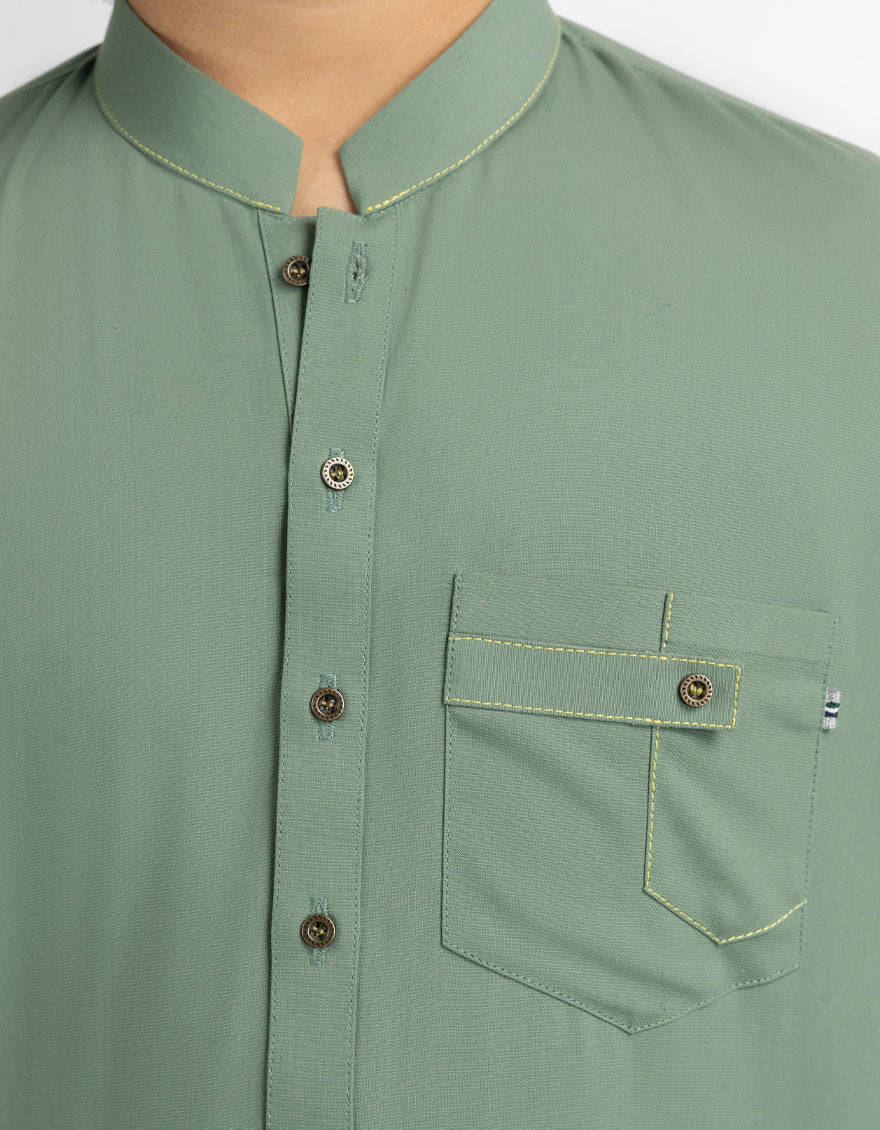 Blended Sea Green Kurta Trouser - J. Junaid Jamshed