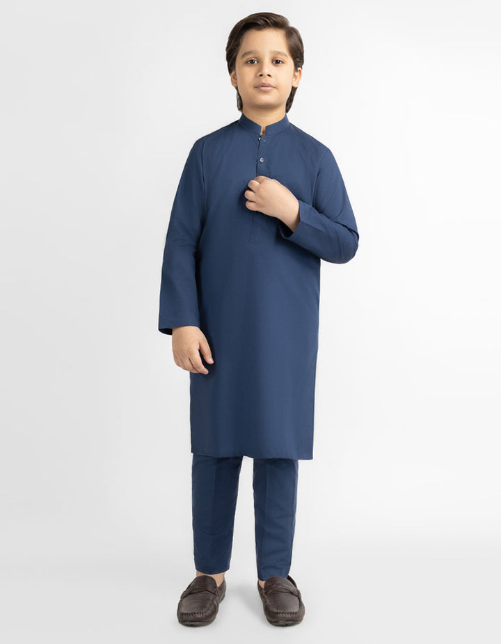 Cotton Navy Blue Kurta Trouser - J. Junaid Jamshed