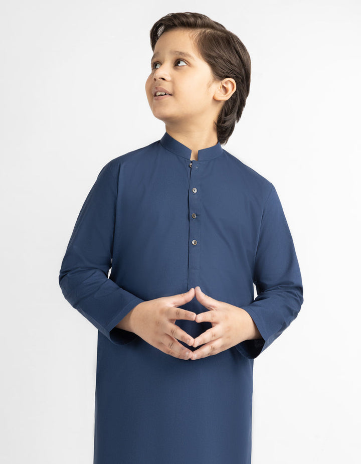 Cotton Navy Blue Kurta Trouser - J. Junaid Jamshed