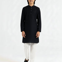 Blended Navy Blue Kurta Trouser - J. Junaid Jamshed