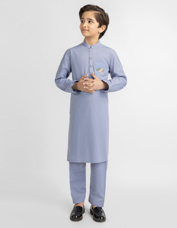 Blended Light Purple Kurta Trouser - J. Junaid Jamshed