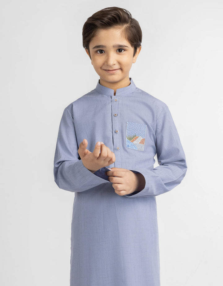 Blended Light Purple Kurta Trouser - J. Junaid Jamshed