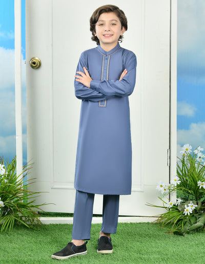 Blended Grey Kurta Trouser - J. Junaid Jamshed