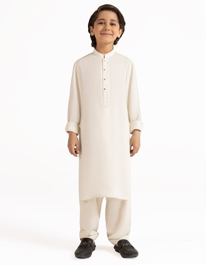 Blended Off White Shalwar Kameez - J. Junaid Jamshed