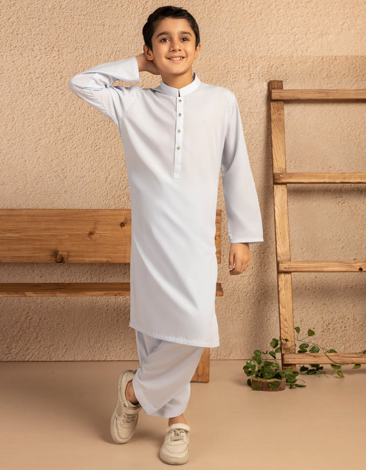 Polyester Sky Blue Shalwar Kameez - J. Junaid Jamshed