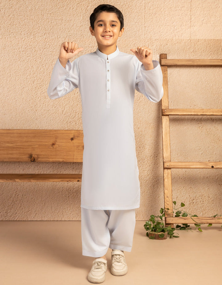 Polyester Sky Blue Shalwar Kameez - J. Junaid Jamshed
