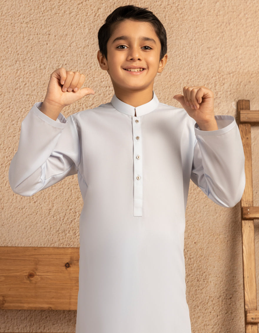 Polyester Sky Blue Shalwar Kameez - J. Junaid Jamshed
