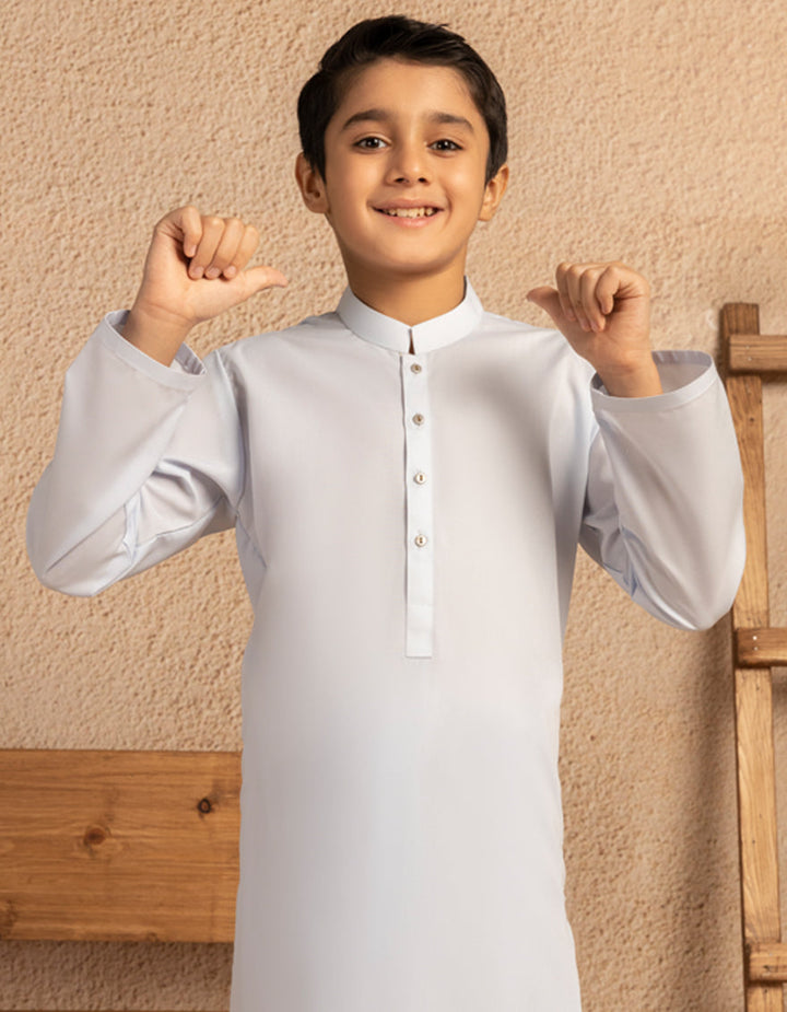 Polyester Sky Blue Shalwar Kameez - J. Junaid Jamshed