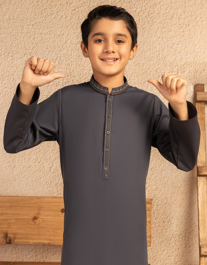 Blended Grey Shalwar Kameez - J. Junaid Jamshed