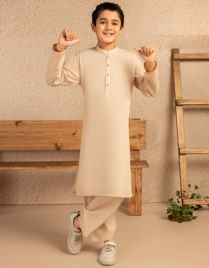 Polyester Peach Shalwar Kameez - J. Junaid Jamshed