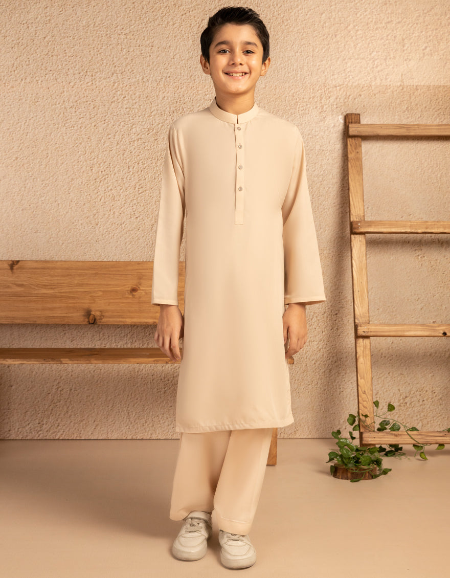 Polyester Peach Shalwar Kameez - J. Junaid Jamshed