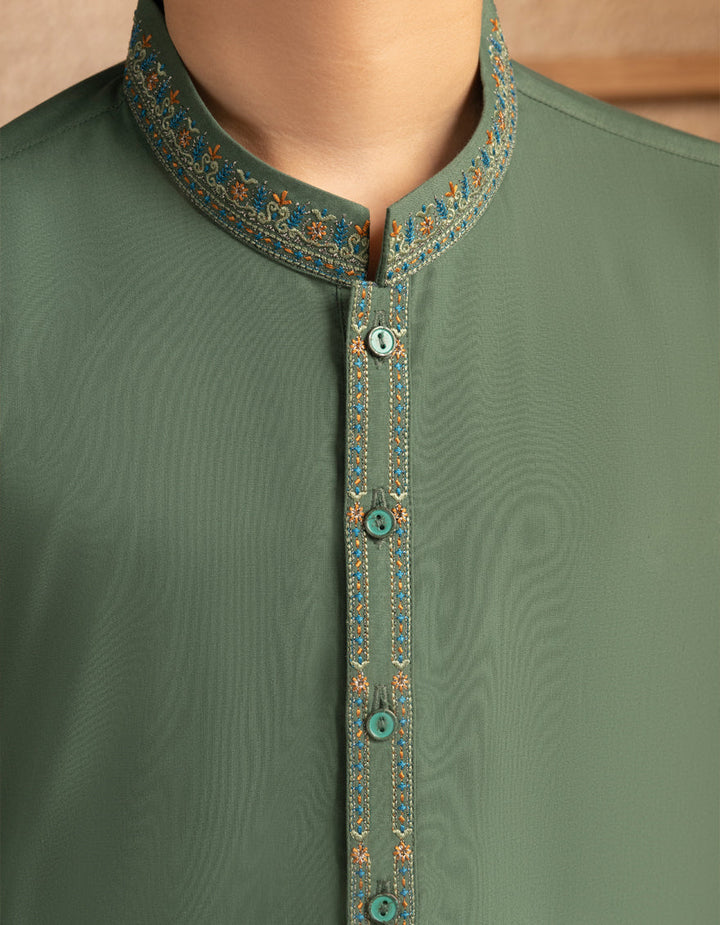 Blended Green Shalwar Kameez - J. Junaid Jamshed