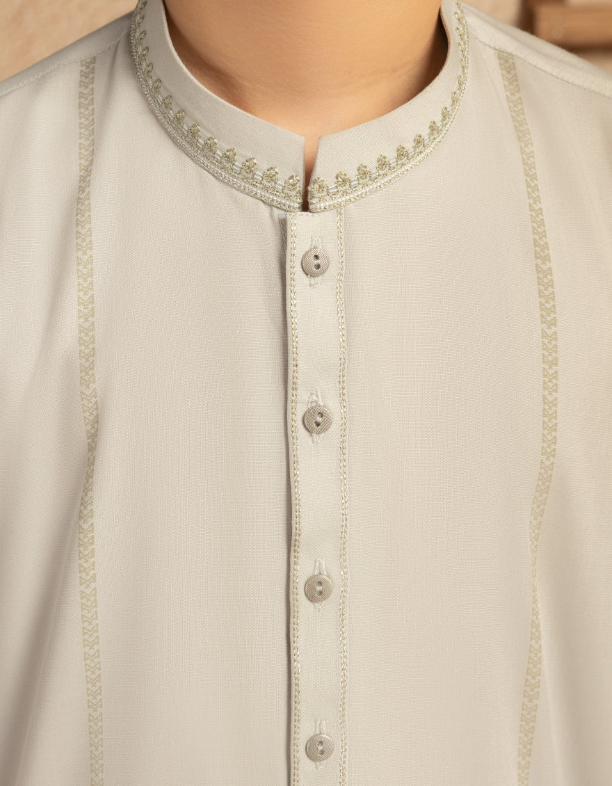Blended Ash Grey Shalwar Kameez - J. Junaid Jamshed