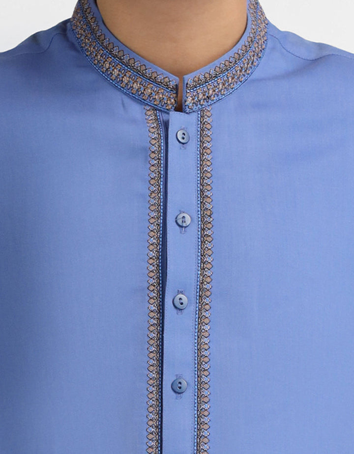 Blended Blue Shalwar Kameez - J. Junaid Jamshed