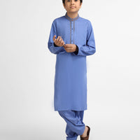 Blended Blue Shalwar Kameez - J. Junaid Jamshed