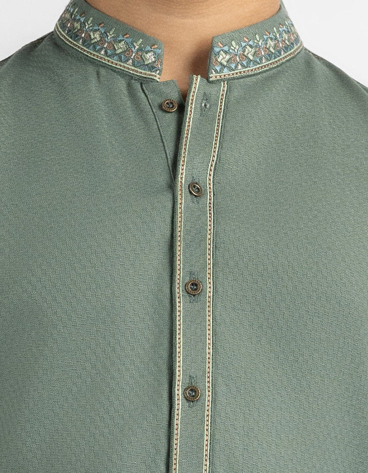 Blended Green Shalwar Kameez - J. Junaid Jamshed