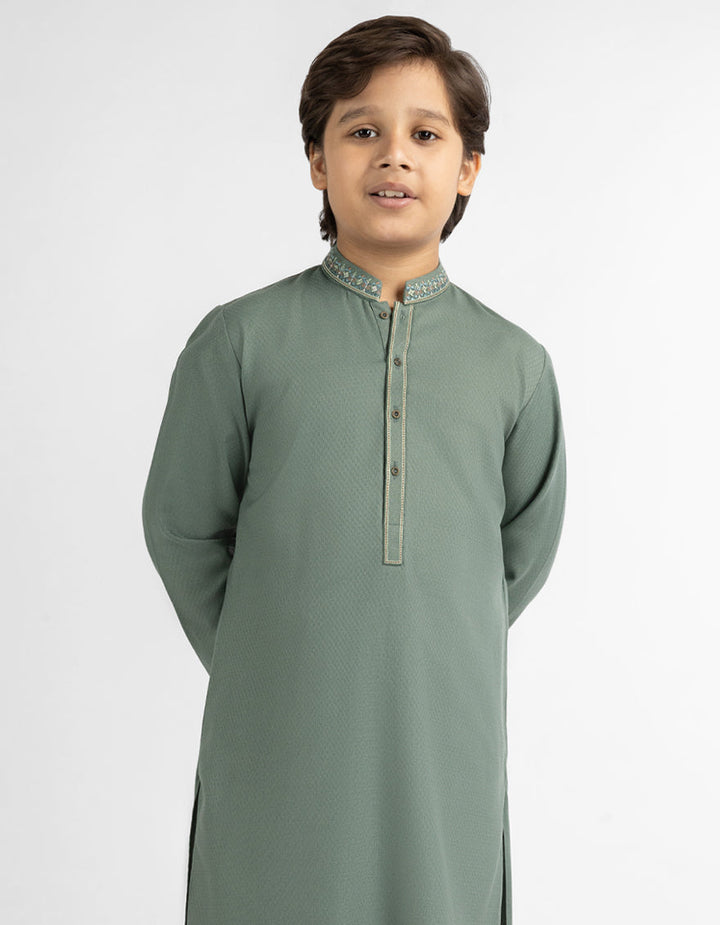 Blended Green Shalwar Kameez - J. Junaid Jamshed