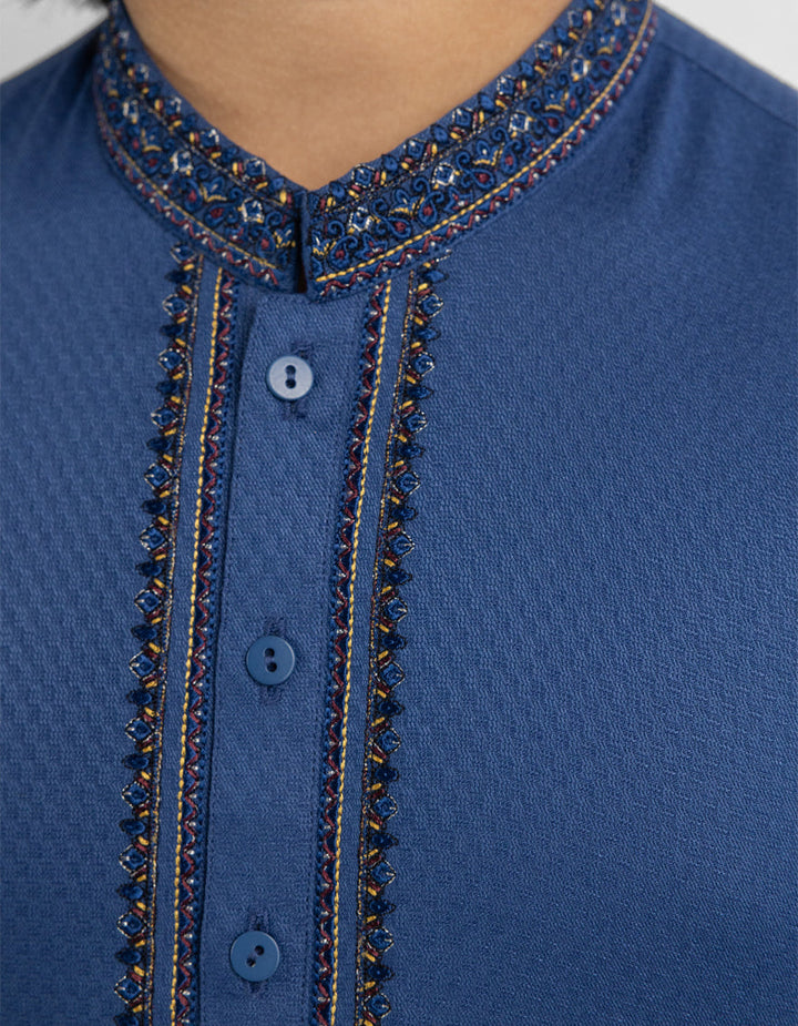 Blended Blue Shalwar Kameez - J. Junaid Jamshed