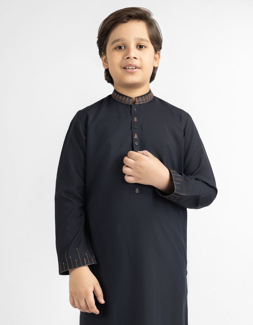 Blended Black Shalwar Kameez - J. Junaid Jamshed