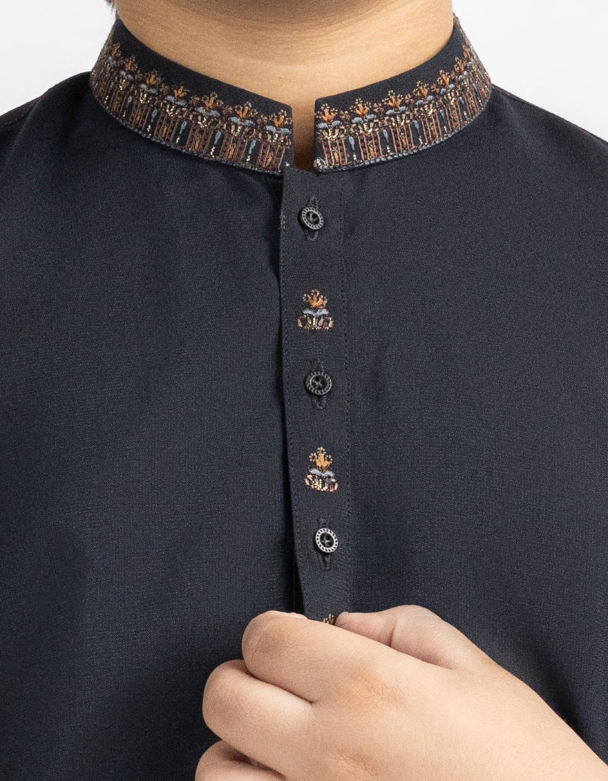 Blended Black Shalwar Kameez - J. Junaid Jamshed