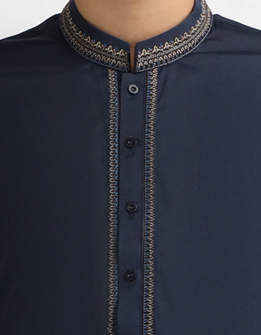 Blended Blue Shalwar Kameez - J. Junaid Jamshed