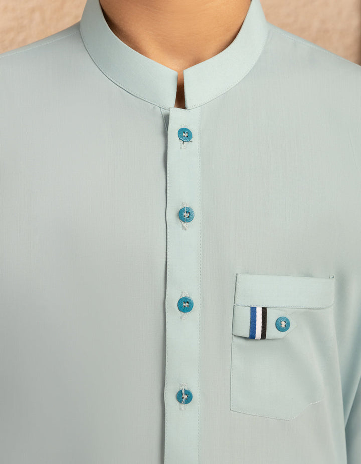 Blended Sky Blue Shalwar Kameez - J. Junaid Jamshed
