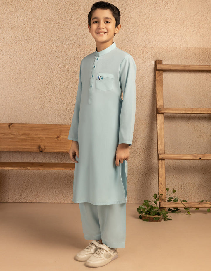 Blended Sky Blue Shalwar Kameez - J. Junaid Jamshed