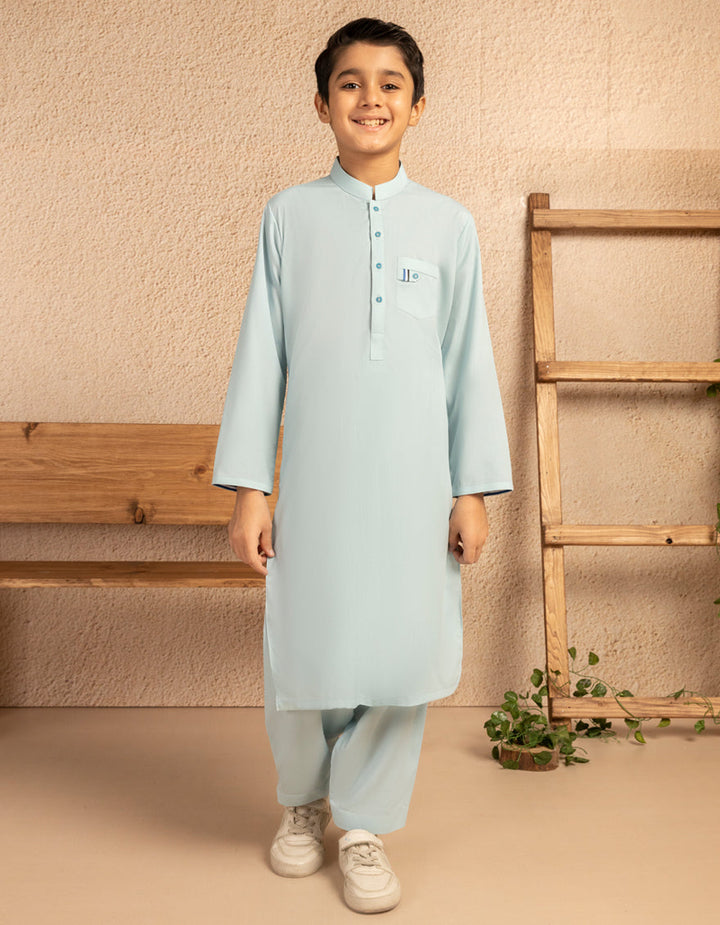 Blended Sky Blue Shalwar Kameez - J. Junaid Jamshed