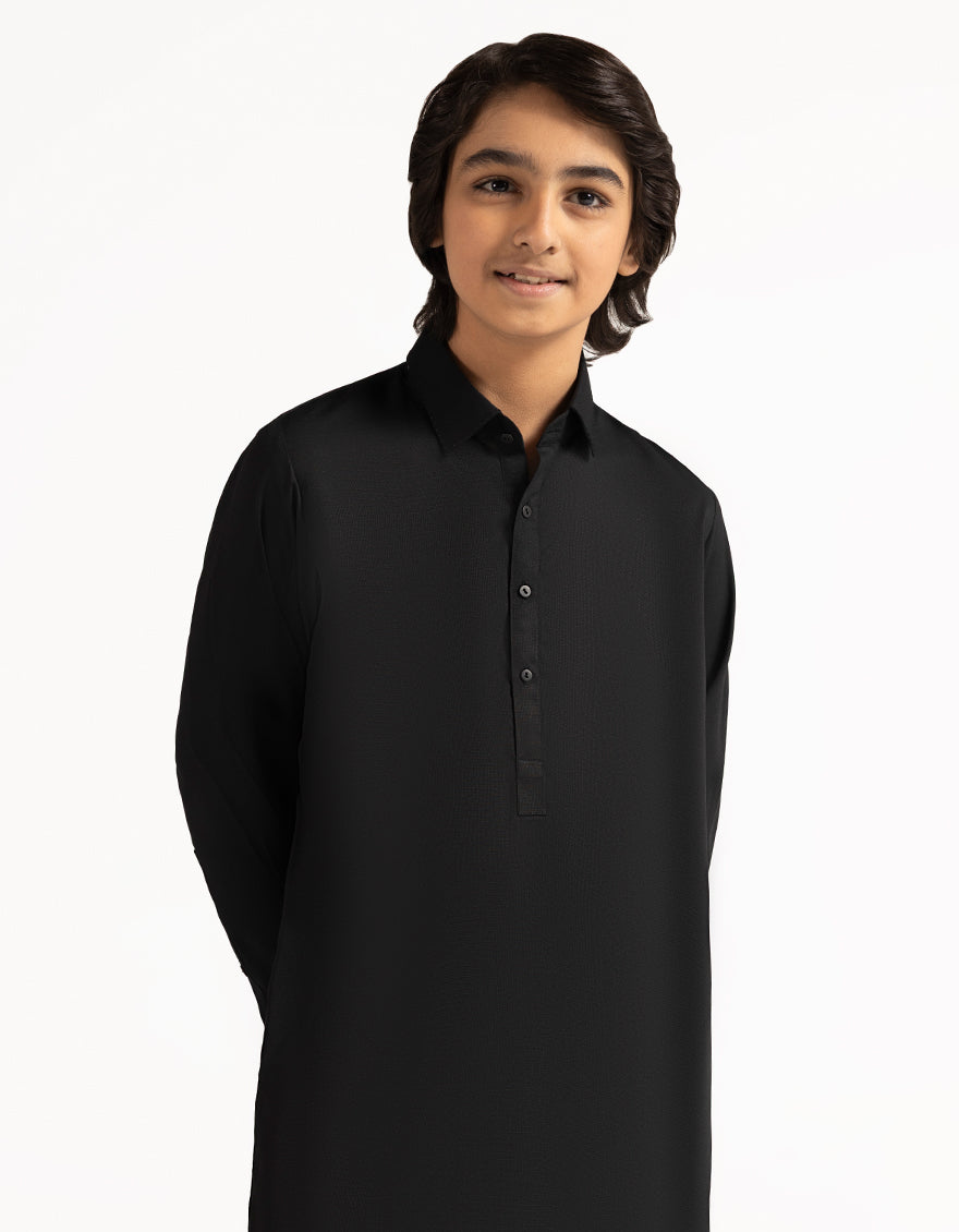 Blended Black Shalwar Kameez - J. Junaid Jamshed
