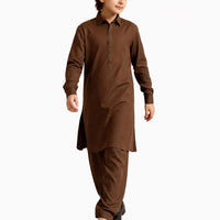 Blended Brown Shalwar Kameez - J. Junaid Jamshed