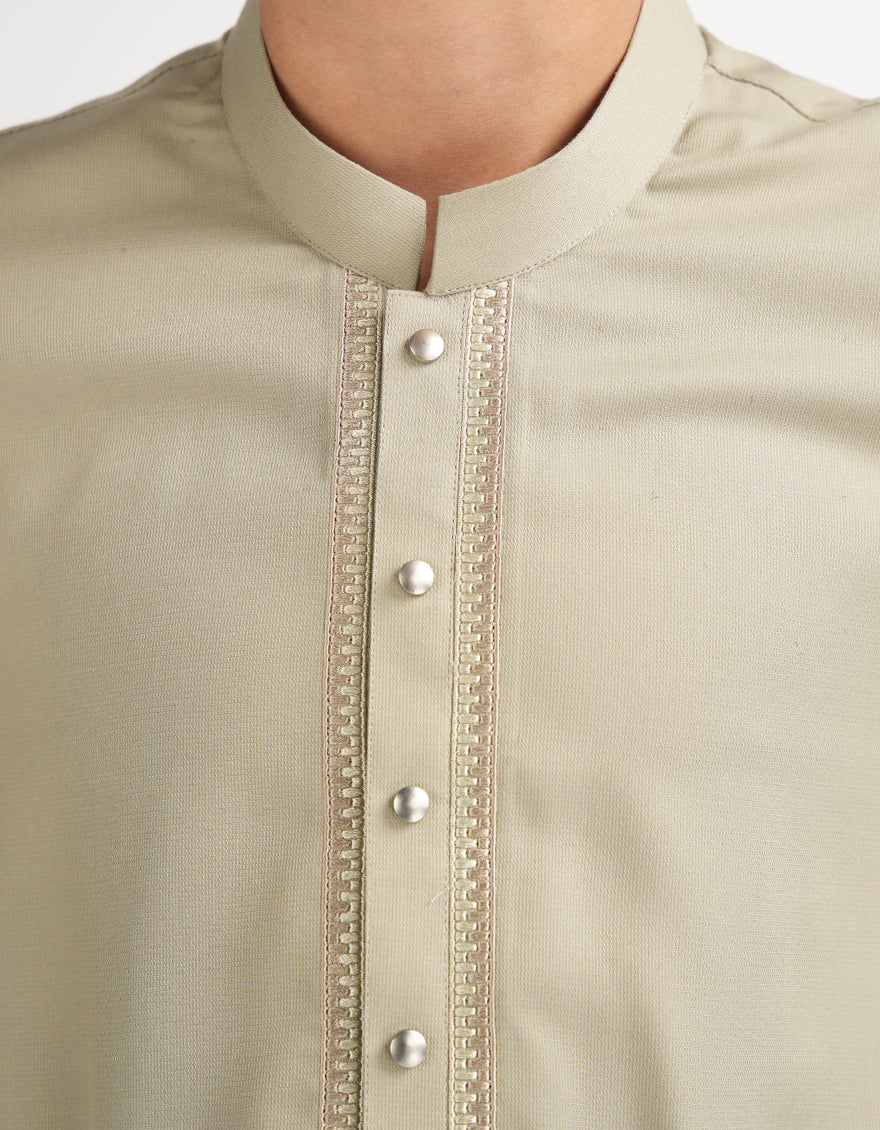 Blended Light Olive Shalwar Kameez - J. Junaid Jamshed
