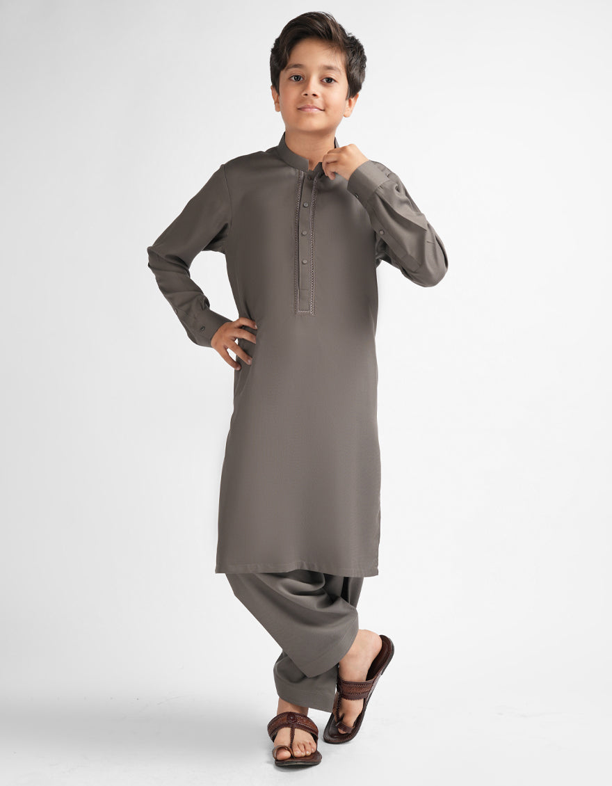 Blended Grey Shalwar Kameez - J. Junaid Jamshed