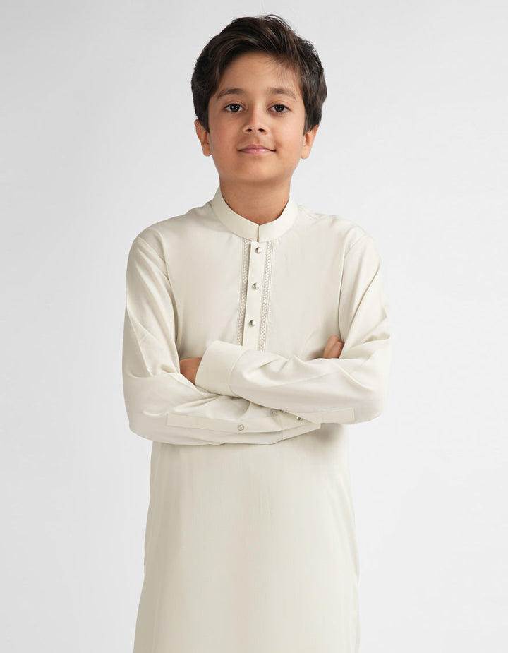 Blended Apple White Shalwar Kameez - J. Junaid Jamshed