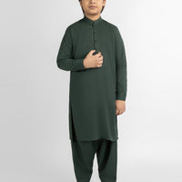 Blended Deep Green Shalwar Kameez - J. Junaid Jamshed