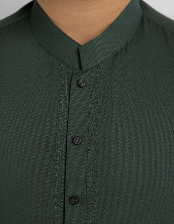 Blended Deep Green Shalwar Kameez - J. Junaid Jamshed