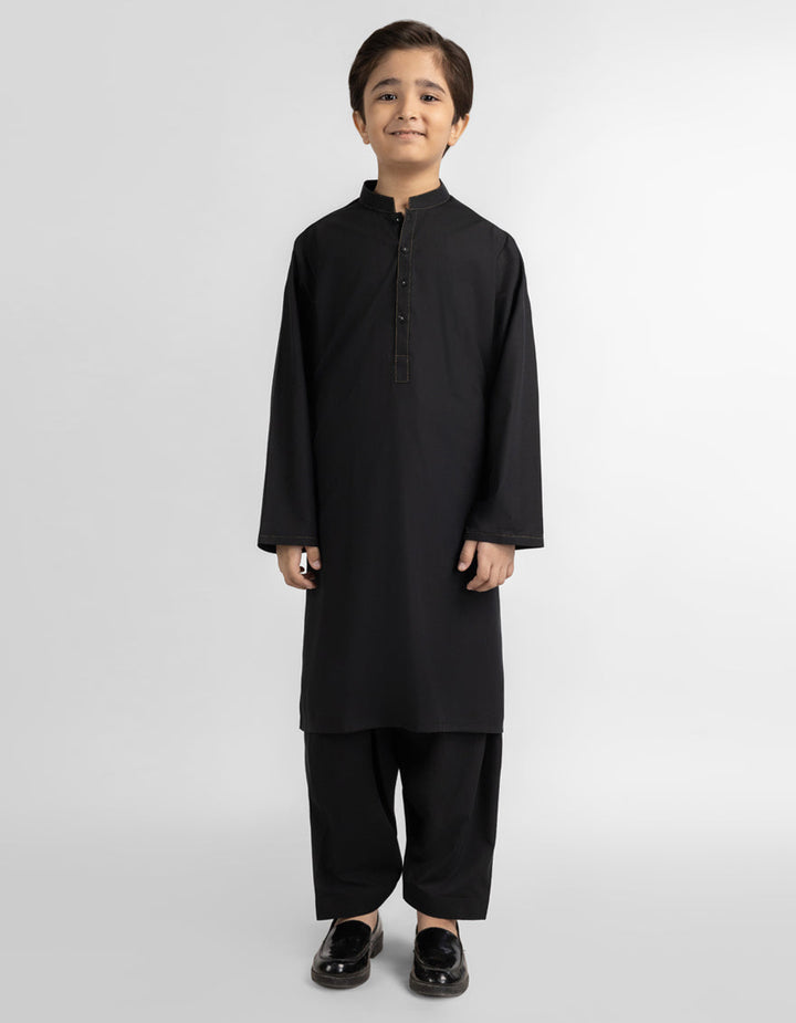 Blended Black Shalwar Kameez - J. Junaid Jamshed