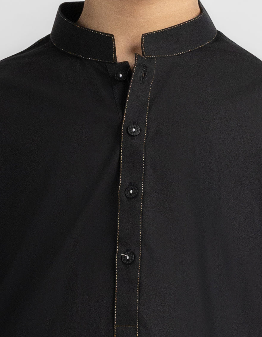 Blended Black Shalwar Kameez - J. Junaid Jamshed