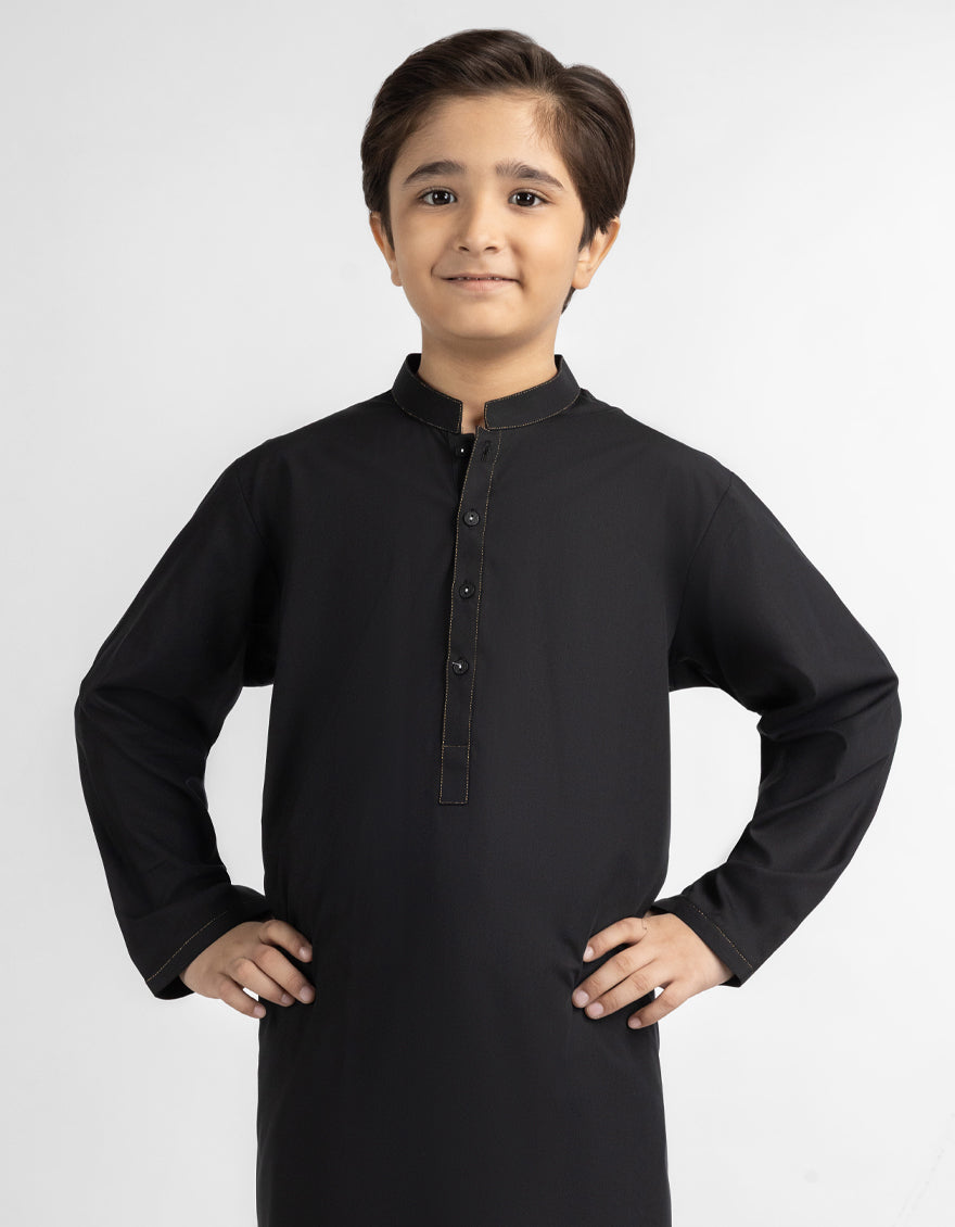 Blended Black Shalwar Kameez - J. Junaid Jamshed
