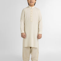 Blended Cream Shalwar Kameez - J. Junaid Jamshed