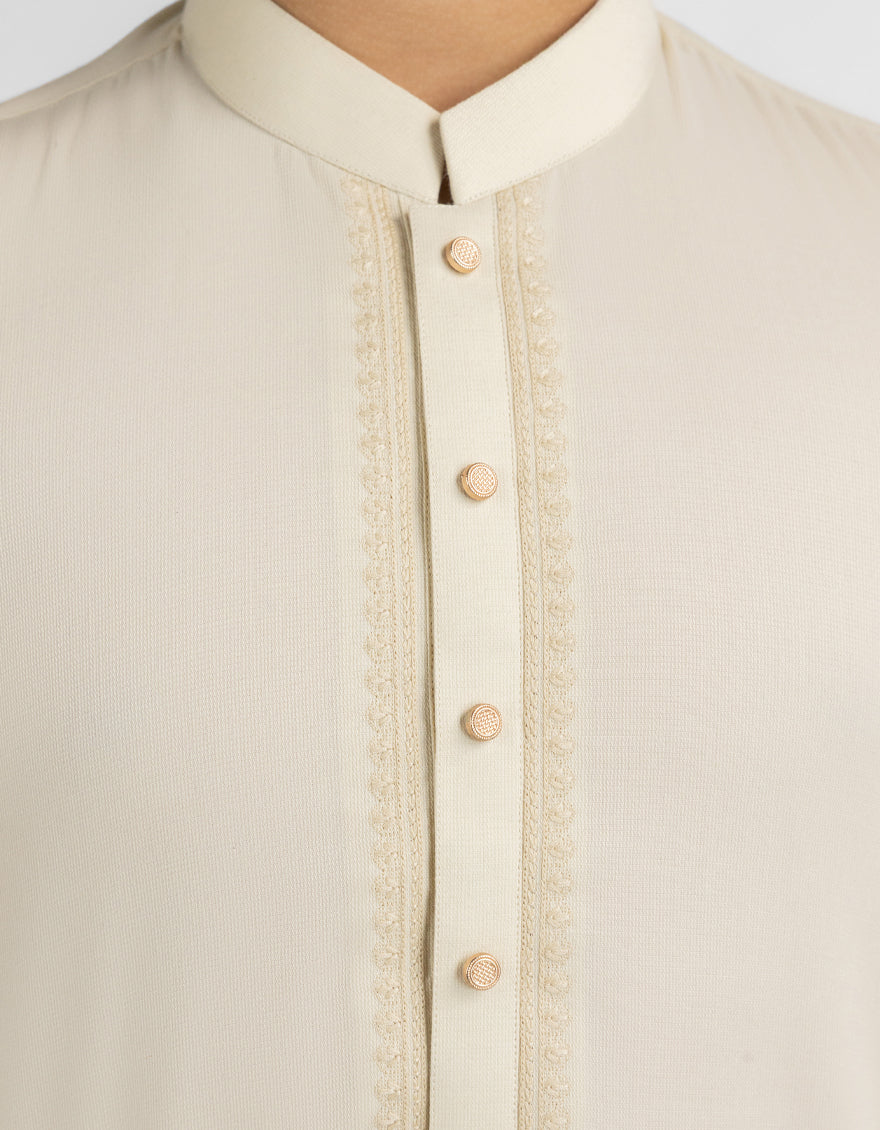 Blended Cream Shalwar Kameez - J. Junaid Jamshed